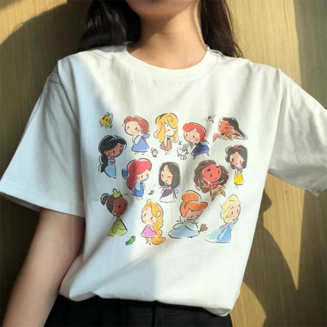 Damski T-shirt z motywem księżniczek Disneya