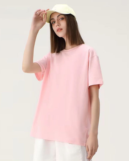 Damski T-shirt o luźnym kroju z bawełny