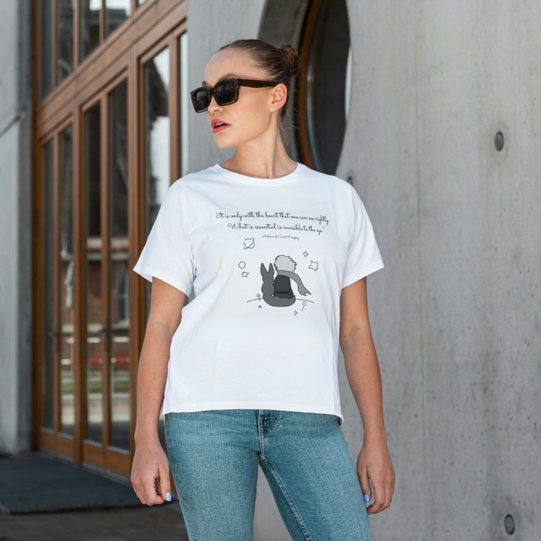 Damski T-shirt z rysunkowym wzorem Małego Księcia