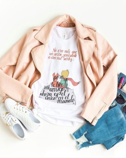 Damski T-shirt ze wzorem Małego Księcia