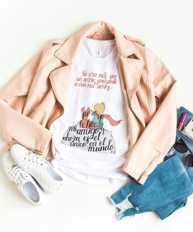 Damski T-shirt ze wzorem Małego Księcia