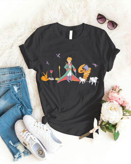 Damski T-shirt ze wzorem Małego Księcia