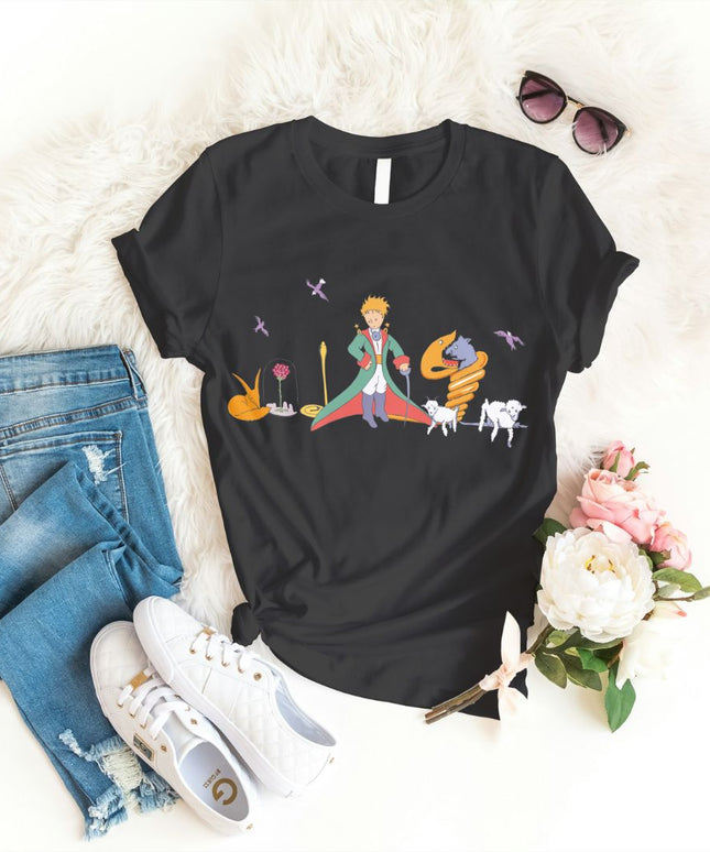 Damski T-shirt ze wzorem Małego Księcia