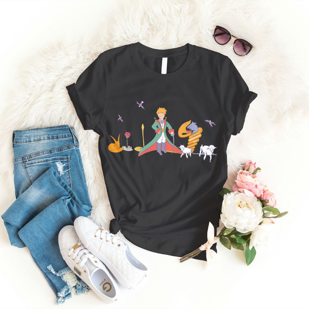 Damski T-shirt ze wzorem Małego Księcia