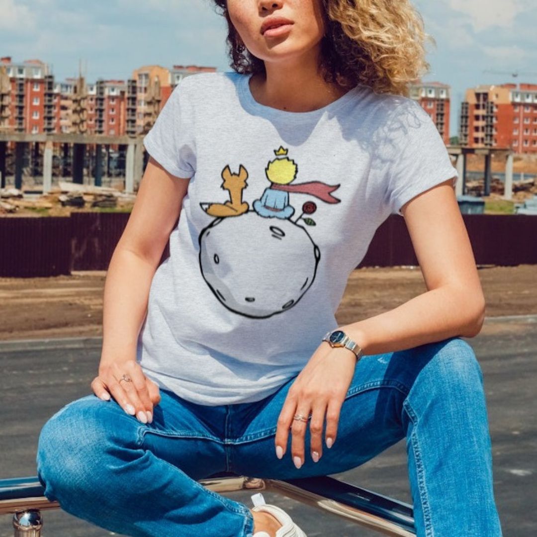 Damski T-shirt z Małym Księciem