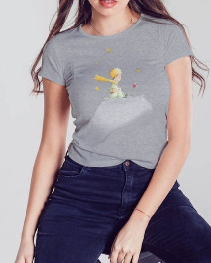 Damski T-shirt z krótkim rękawem inspirowany Małym Księciem
