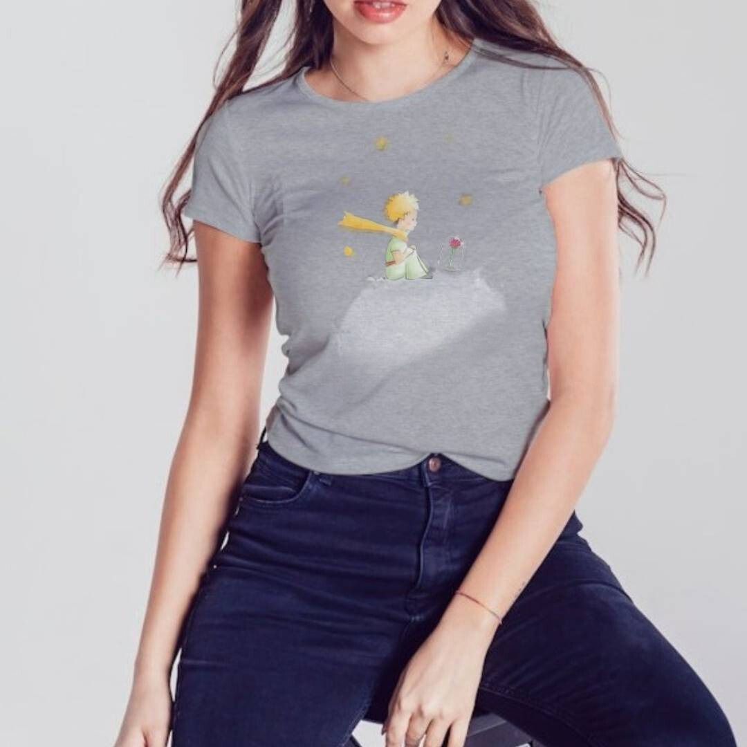 Damski T-shirt z krótkim rękawem inspirowany Małym Księciem