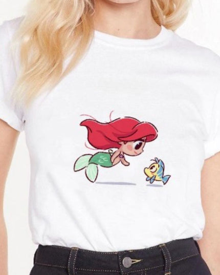 Damski T-shirt z księżniczką Arielką