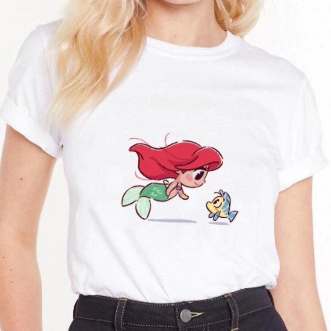 Damski T-shirt z księżniczką Arielką