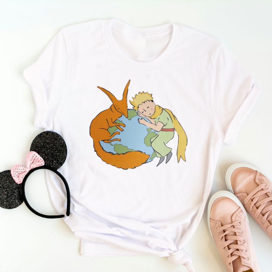 Damski T-shirt z motywem Małego Księcia i przyjaciela