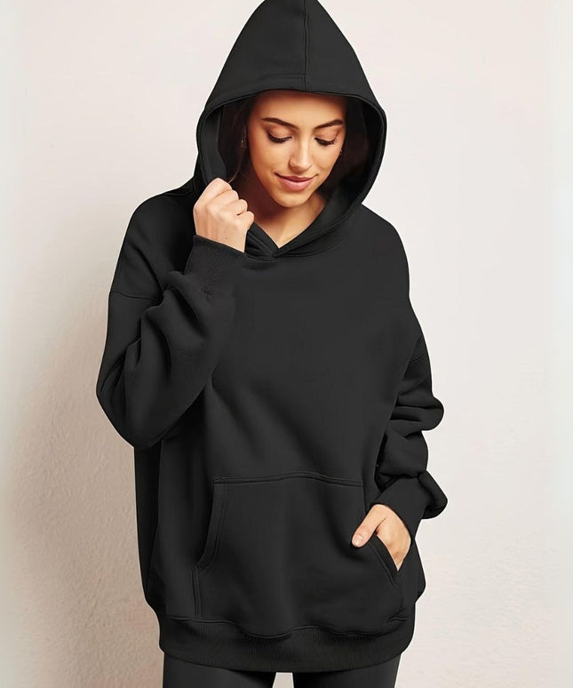 Damska bluza z kapturem plus size z bawełną