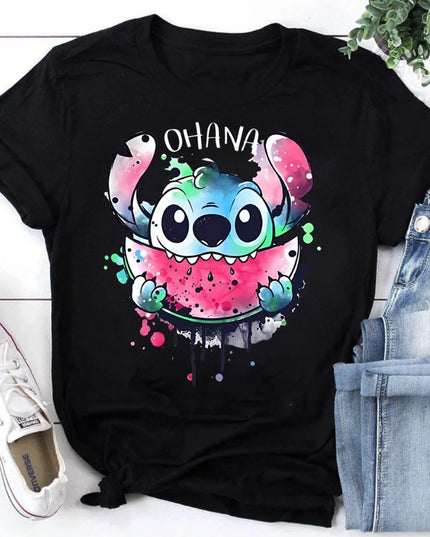 Damski T-shirt z motywem tęczowego Stitcha