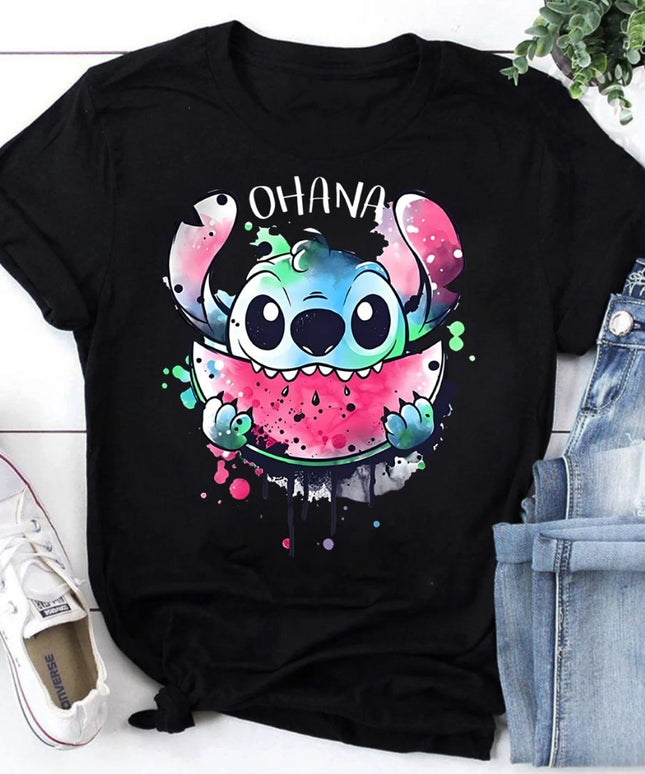 Damski T-shirt z motywem tęczowego Stitcha
