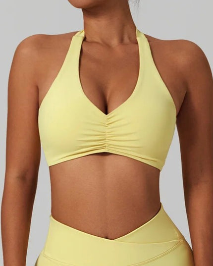 Sportowy biustonosz z mocowaniem na karku