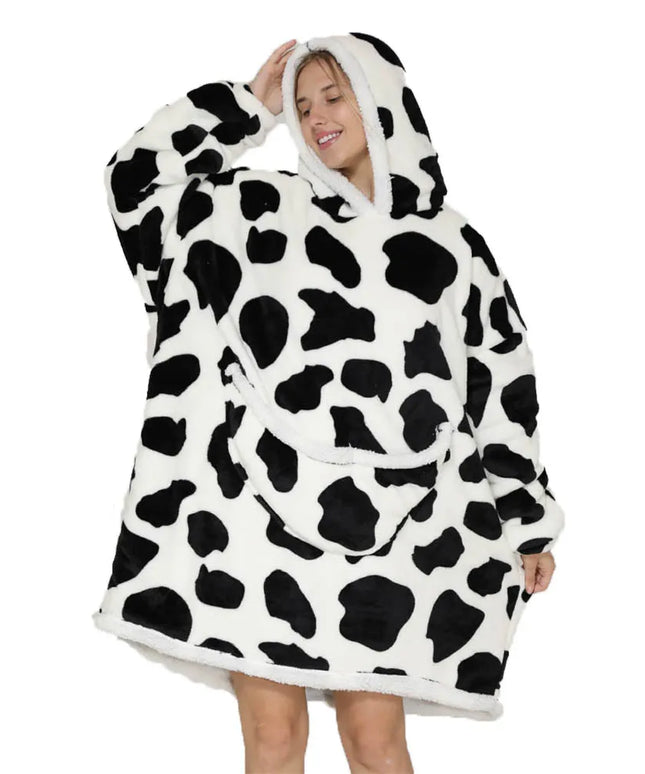 Kocobluza damska 2w1 w krowie łatki