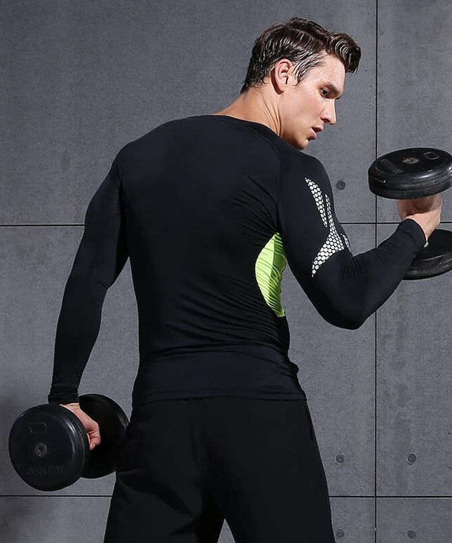 Sportowy komplet męski termiczny - koszulka i legginsy