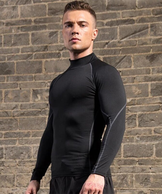 Sportowa koszulka męska kompresyjna z długim rękawem