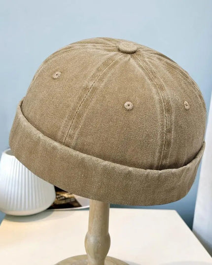 Czapka męska ze wzorem imitującym jeans