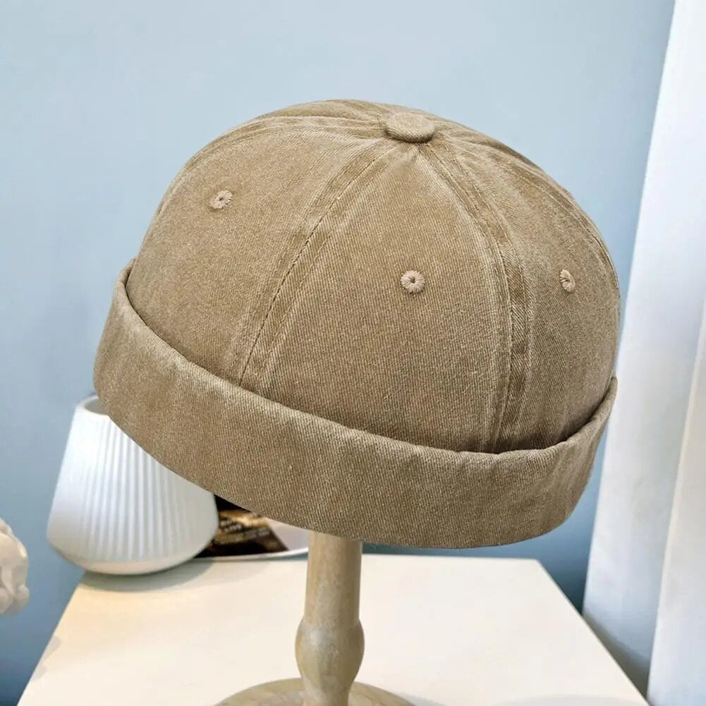 Czapka męska ze wzorem imitującym jeans