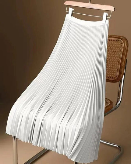 Spódnica maxi plisowana w jednolitym kolorze
