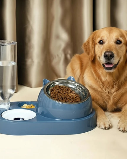 Miska na karmę dla psa z automatycznym poidełkiem na wodę