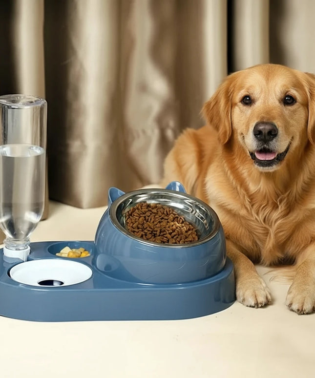 Miska na karmę dla psa z automatycznym poidełkiem na wodę