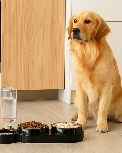 Miska na karmę dla psa 3 w 1 z poidełkiem na wodę