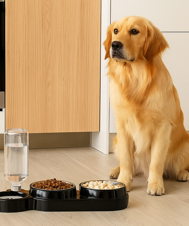 Miska na karmę dla psa 3 w 1 z poidełkiem na wodę