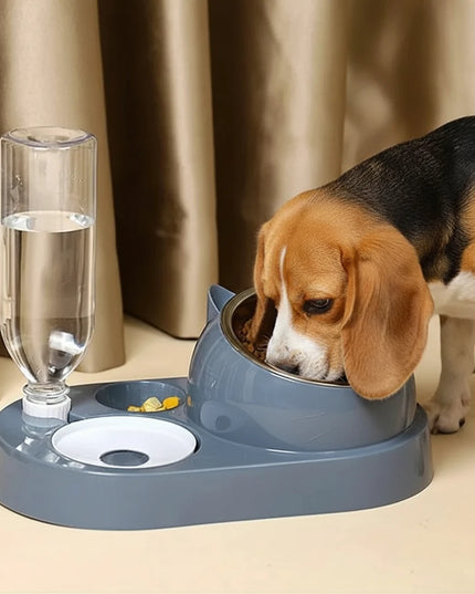Miska na karmę dla psa z automatycznym poidełkiem na wodę