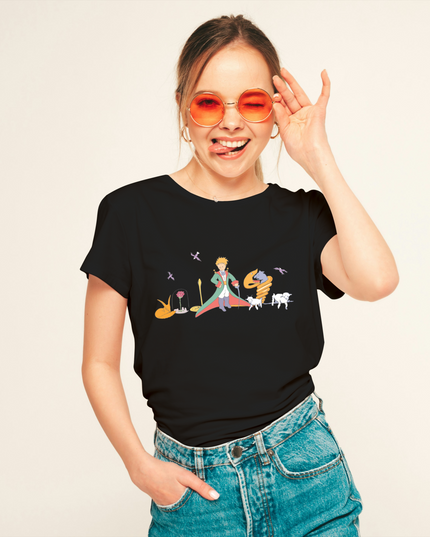 Damski T-shirt ze wzorem Małego Księcia