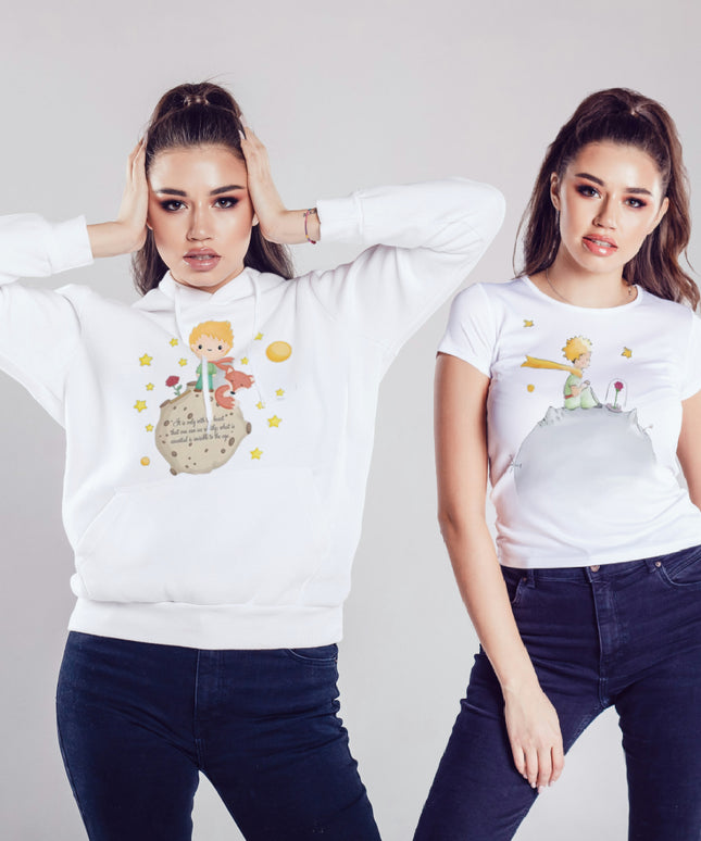 Promocyjny Zestaw Damski z Motywem Małego Księcia 🌟 - Bluza i T-shirt w Super Cenie!