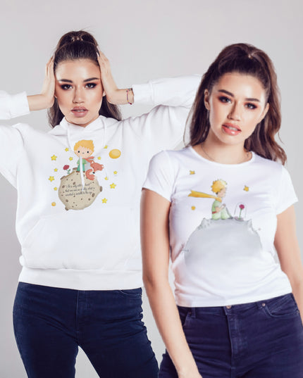 Promocyjny Zestaw Damski z Motywem Małego Księcia 🌟 - Bluza i T-shirt w Super Cenie!