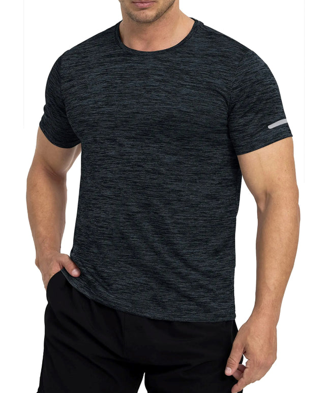 Sportowa koszulka męska z odblaskowym elementem i krótkim rękawem