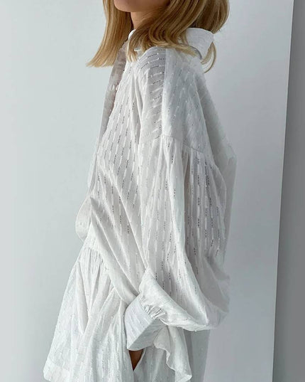 Letni komplet damski z koszulą i szortami