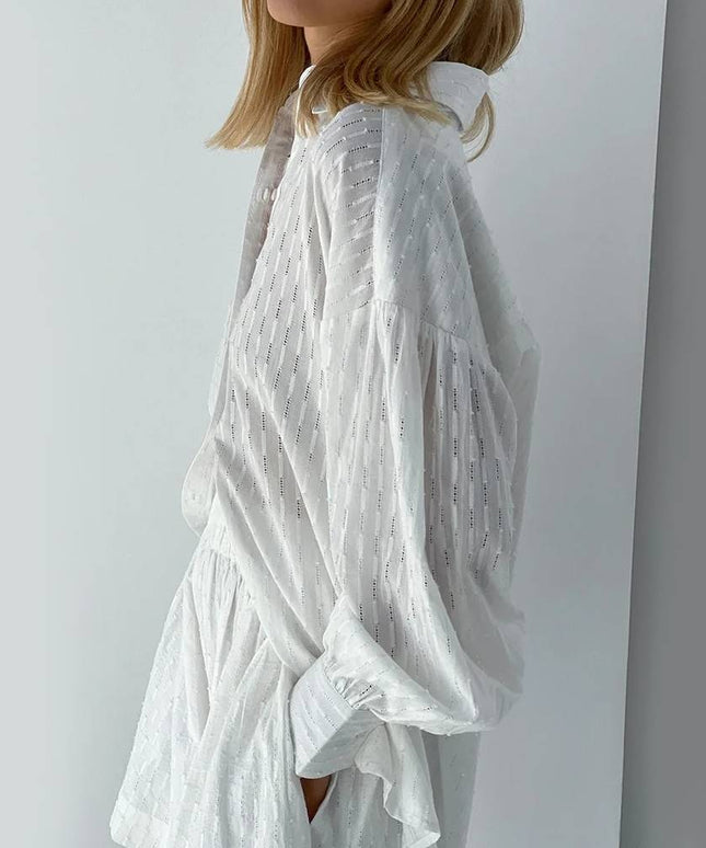 Letni komplet damski z koszulą i szortami