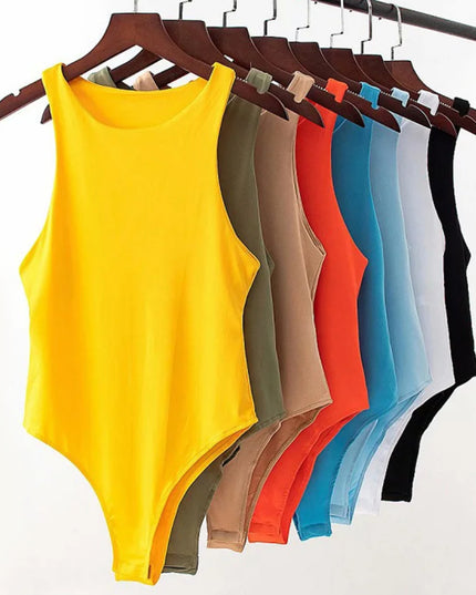 Body damskie dopasowane bez rękawów