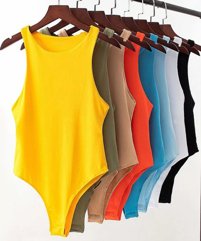 Body damskie dopasowane bez rękawów