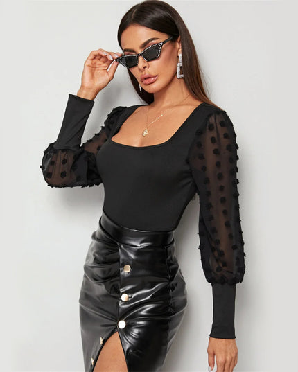 Body damskie z bufiastymi rękawami