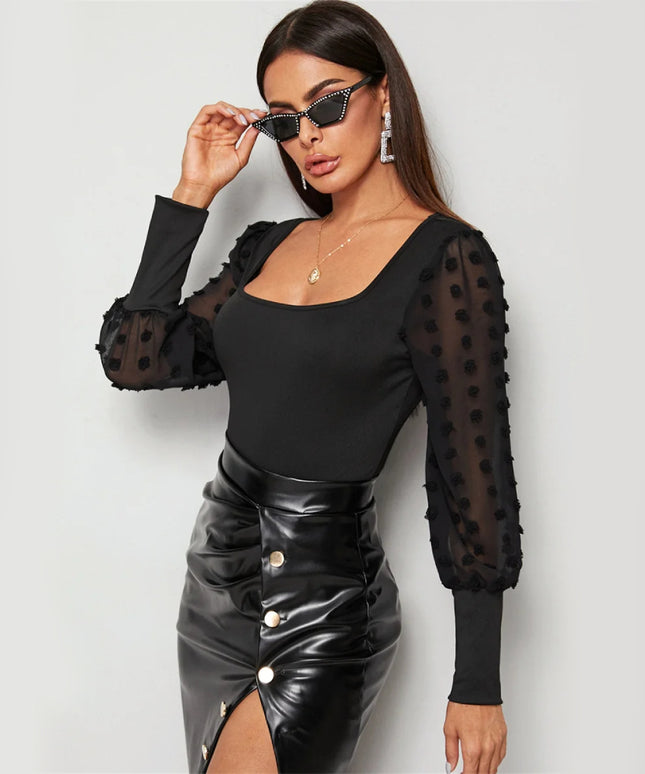 Body damskie z bufiastymi rękawami