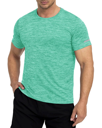 Sportowa koszulka męska z odblaskowym elementem i krótkim rękawem