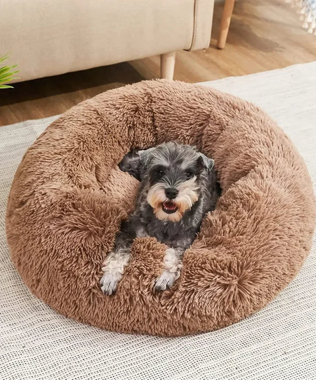 Okrągłe, pluszowe legowisko dla psa
