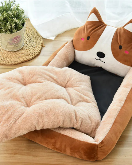 Pluszowe legowisko dla psa z poduszką