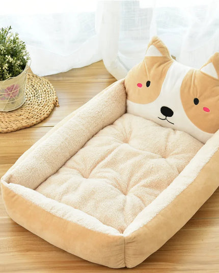 Pluszowe legowisko dla psa z poduszką