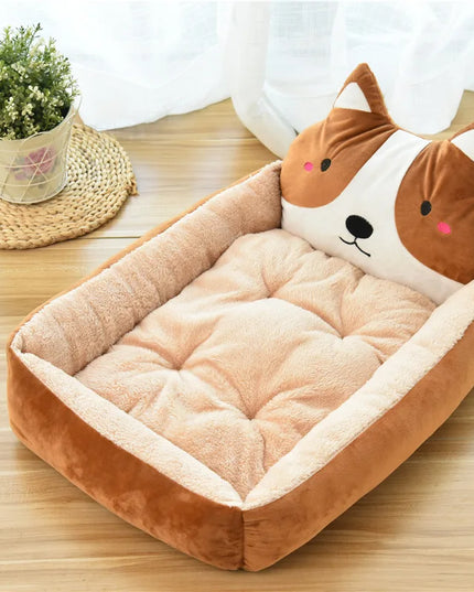Pluszowe legowisko dla psa z poduszką