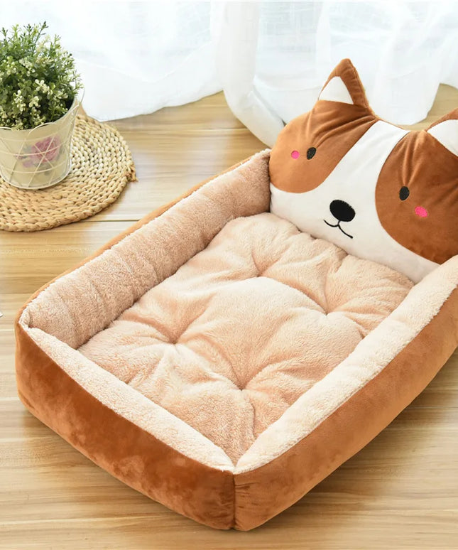 Pluszowe legowisko dla psa z poduszką