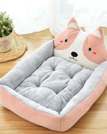 Pluszowe legowisko dla psa z poduszką