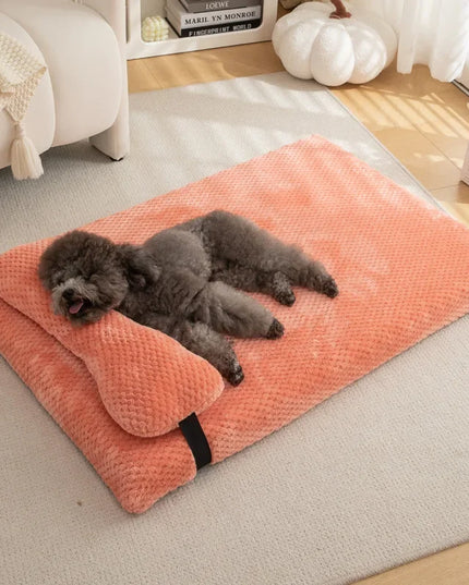 Pluszowe legowisko dla psa z poduszką