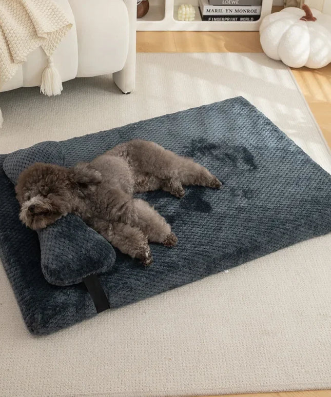 Pluszowe legowisko dla psa z poduszką