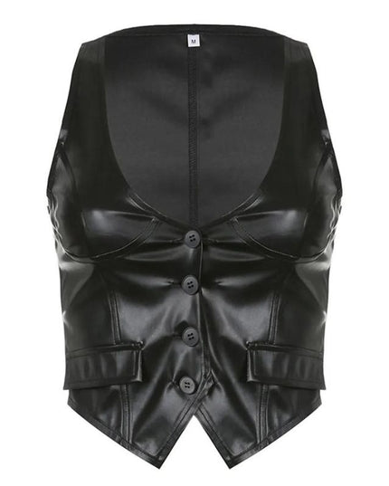 Kamizelka damska obcisła skórzana