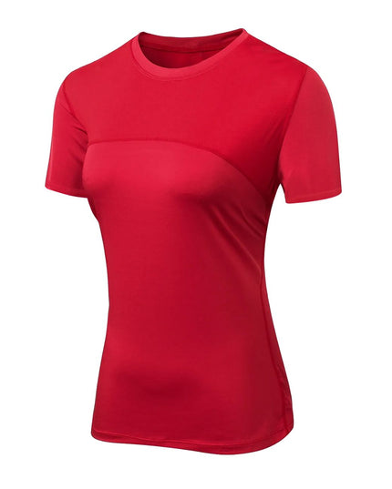 Sportowa koszulka damska dopasowana z krótkim rękawem